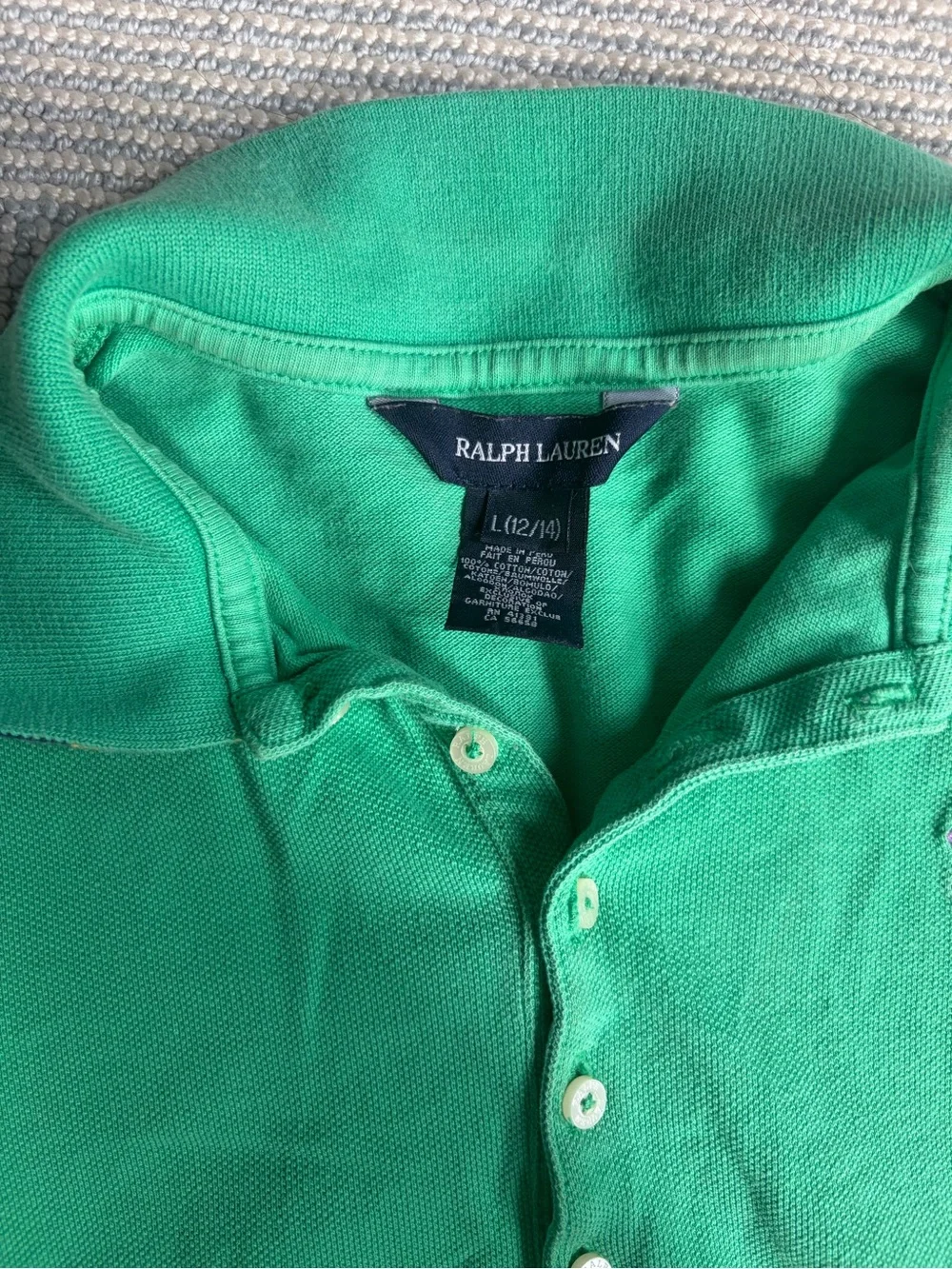 Ralph Lauren Girls' Bright Green Short-Sleeve Polo